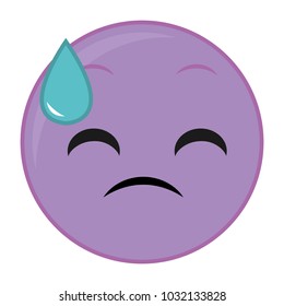 purple sweating face gesture emoji expression