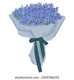 purple sweet flower bouquet illustration