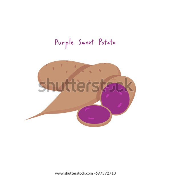 Purple Sweet Potato Stock Vector (Royalty Free) 697592713