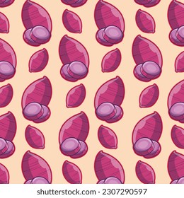 Purple sweet potato seamless pattern background