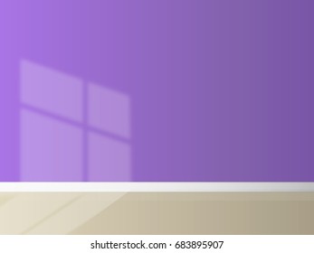 Purple sweet wall an empty background With the shadow of window  vector art illustration