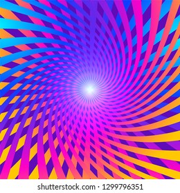 Purple swirl and magic stars.  Bright attractive style flyer presentation template. Minimal vaporwave synthwave style background. Neon circle with pink and blue. Synthwave Vector illustration EPS 10