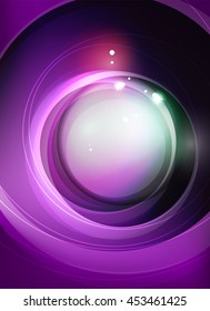 Purple swirl or wave pattern abstract template. With futuristic light effects