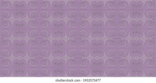 violette Swirle auf rosafarbenem, rechteckigem Hintergrund. Verwenden Sie es für Illustrationen und Texturen.