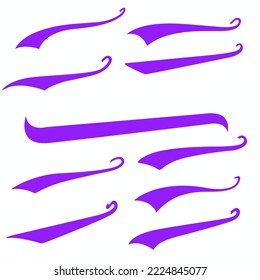 Purple Swirls Swoosh Vector Hand Drawn Highlighter Accent Line Work