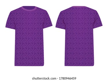 Purple t shirt with butterfly pattern. vector