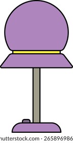 Lámpara de mesa púrpura con ilustración de sombra de cúpula