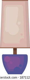 Lámpara de mesa púrpura, ilustración, vector sobre fondo blanco.
