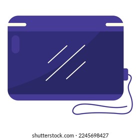 purple tablet design over white