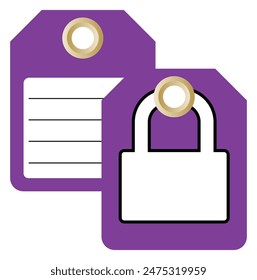 Purple Tag Label Symbol Sign,Vector Illustration, Isolate On White Background.EPS10
