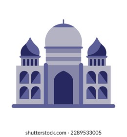 Purple Taj Mahal building design over white