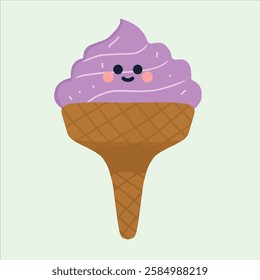 a purple taro ice cream design vector