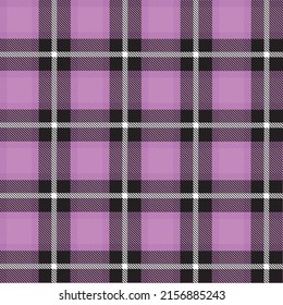 Purple  tartan check plaid pattern. Striped texture. Seamless tile for textile design. Vector illustration.