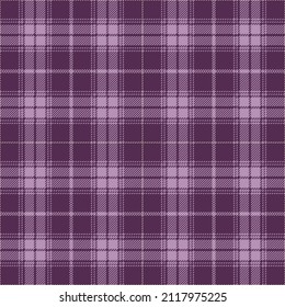 Purple tartan plaid. Scottish pattern fabric swatch close-up. 