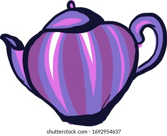 Recipiente de té púrpura, ilustración, vector sobre fondo blanco