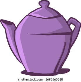 violette Teekanne, Illustration, Vektorillustration auf weißem Hintergrund