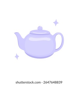 Ilustração de design bonito bule de chá roxo 