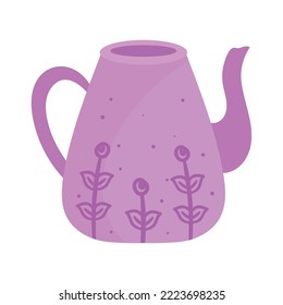 purple teapot utensil isolated icon