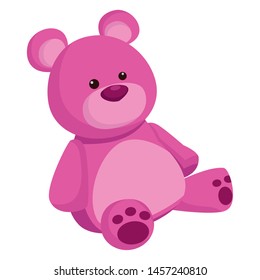 purple teddy bear cartoon symbol isolated vector illustration graphic design