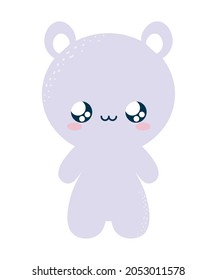 purple teddy bear over white