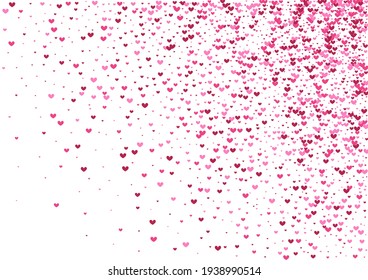 Purple Template Heart Background. Red Petals Texture. Rose Confetti Cute. Pink Spray Backdrop.