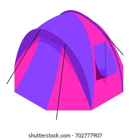 Purple tent icon. Isometric illustration of purple tent vector icon for web