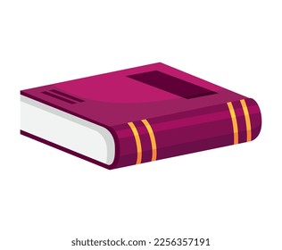 icono cerrado del libro de texto púrpura
