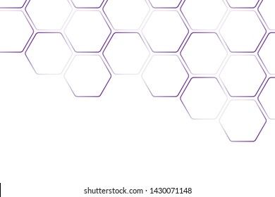 purple texture geometric pattern.Abstract paper Hexagon white background  pattern with copy space. Premium Vector