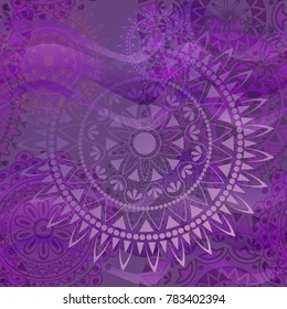 Purple texture with mandalas.