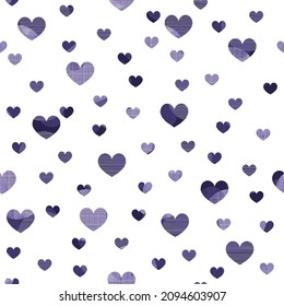 Purple Textured Heart Pattern Design on White Background