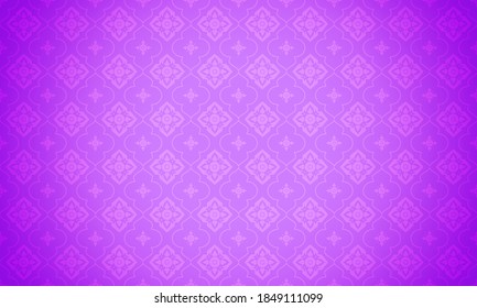 Purple Thai pattern background vector illustration. Modern lai Thai element pattern on Light purple background.