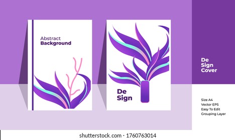 Purple theme colour Paper A4 cover templates with 100% Vector, ready to use, editable scalable, for company profile, poster, book cover, flyer, advertise, product promotion, social media or other.