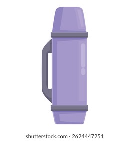 Purple thermos flask for keeping drinks hot or cold, perfect for a hiking trip or camping adventure