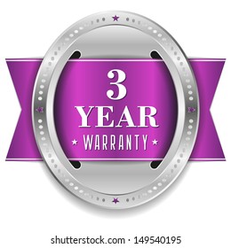 Purple three year warranty seal