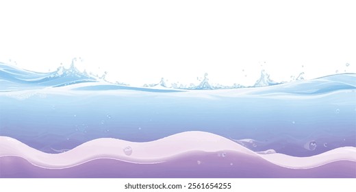 Purple Tides: Soft Watercolor Waves in Abstract Design: Soft, calming watercolor ocean waves in purple tones, perfect for ocean-inspired backgrounds, digital art, or abstract design graphics."