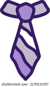 Purple tie, illustration, vector on a white background.