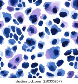 Purple tiger skin watercolor , Leopard seamless , animal skin.  watercolor painting patterns, Cute seamless pattern design element for sale banners, posters, labels, and gift wrapping paper.