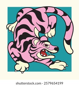 Purple Tiger vector illustration art