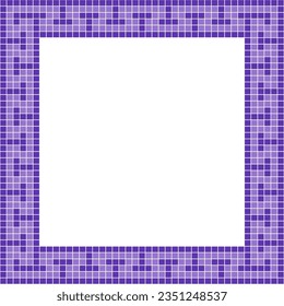 Purple tile frame, Mosaic tile frame or background, Tile background, Seamless pattern, Mosaic seamless pattern, Mosaic tiles texture or background. Bathroom wall tiles, swimming pool tiles.