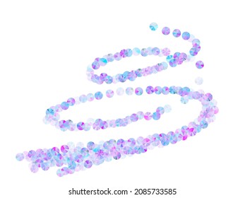 Violett Tinkeln Konfetti Streuung Vektorgrafik. Festliche Lusting-Sequenzelemente feiern glatter Flatlay. Geburtstag Konfetti-Plakat glänzender Hintergrund.