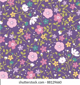 purple tiny floral seamless pattern