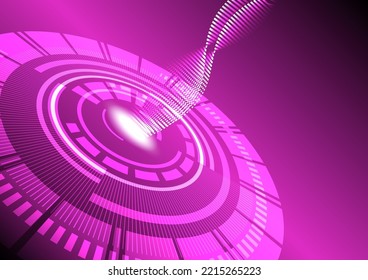 Purple tone technology abstract background, digital data and sound wave concept design,
modern high-tech communication.