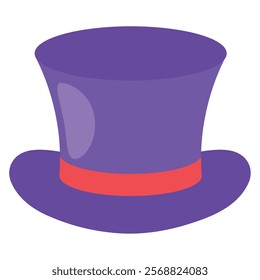 purple top hat isolated icon