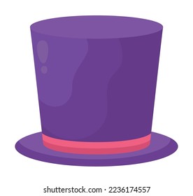 purple top hat over white