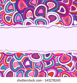 Purple Torn Card with Pattern Paper Background
