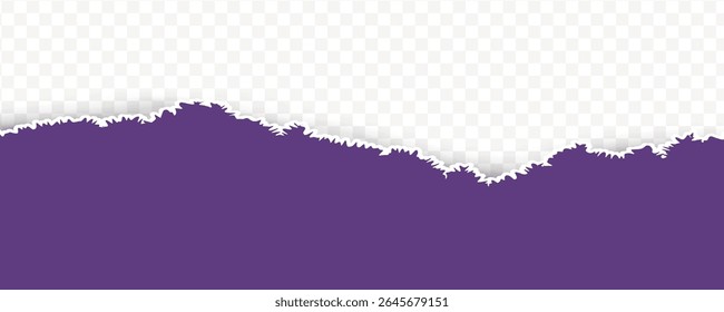 Purple Torn Paper Edge with Transparent Background for Creative Design Projects, PNG cut-out