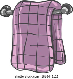 Purple towel, illustration, vector on white background.