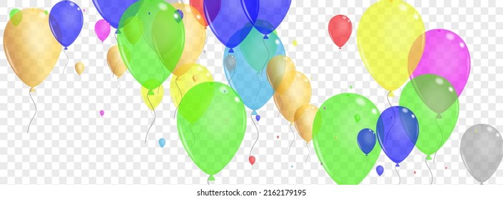 Purple Toy Background Transparent Vector. Baloon Entertainment Illustration. Red Glitter. Pink Surprise. Balloon Party Frame.