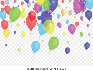 Purple Toy Background Transparent Vector. Confetti Gift Set. Green Light. Yellow Baloon. Air Decoration Banner.