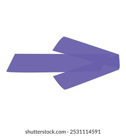 Purple transparent arrow pointing right created by overlapping shapes